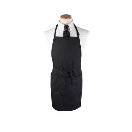 RITZ Chef's LineExtra-Bib Apron (3 pockets + pen pocket) 26x31 Black CL3PBIAELBK-1